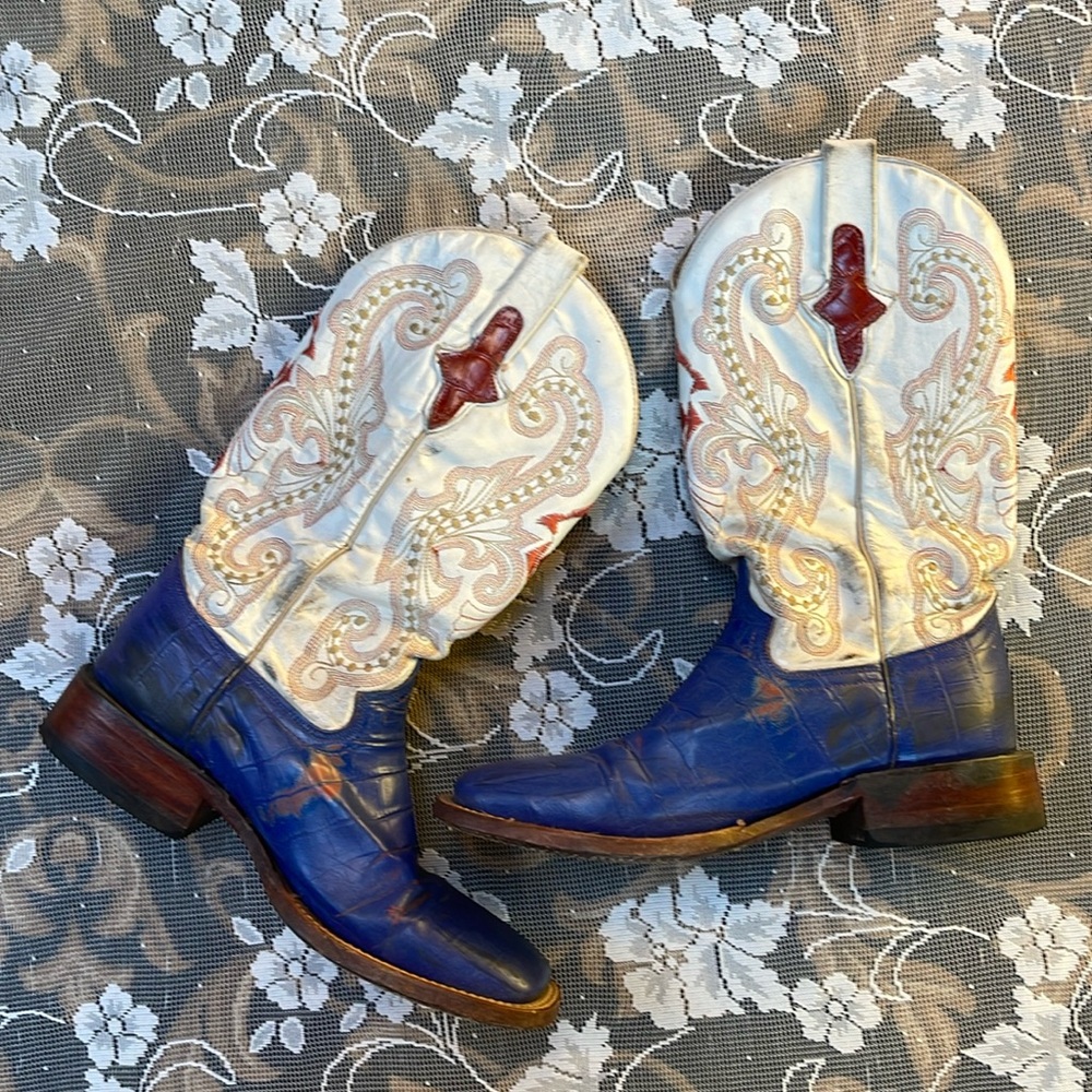 Ferrini 100% Genuine Leather Cowgirl Cowboy Boots | colorful